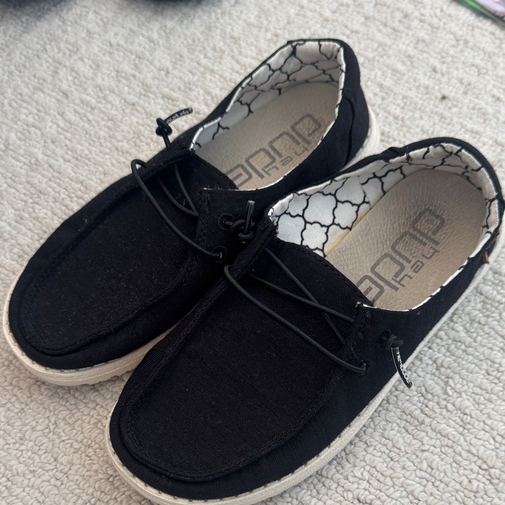Hey Dude Kids Black Moccasins